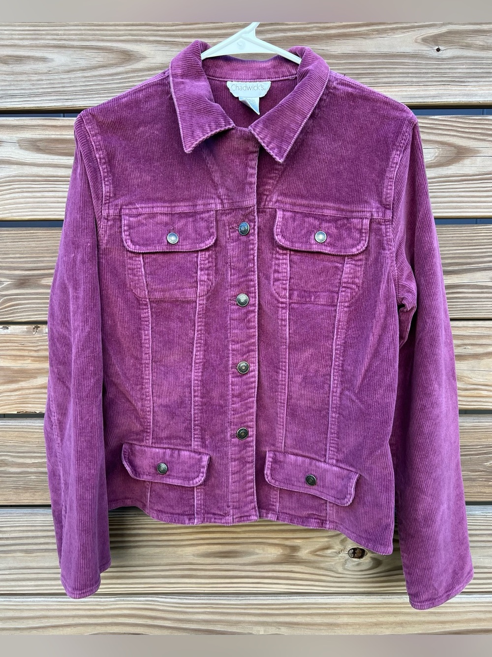 Chadwicks Corduroy Denim Jacket Plum Purple Women’s Size 12 T